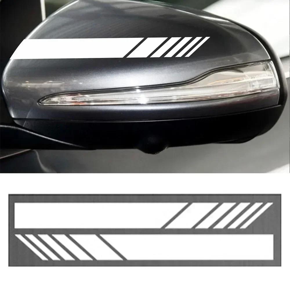 2pcs Car Rearview Mirror Reflective Strip Styling Auto SUV Vinyl Car Sticker Left Right Side Decal DIY Car Body Decals 15*3cm