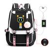 Personality Trend Cartoon Printing Double Shoulder College Style Student Leisure Schoolbag Multi-function Large Capacity
