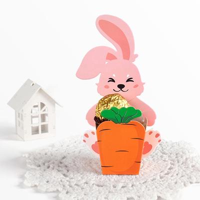 10 Stück Niedlicher Hase Karotte Papier Keksdose Süßigkeitenbox Geschenkverpackungsboxen für Kinder Geburtstag Babyparty Frohe Ostern Partydeko