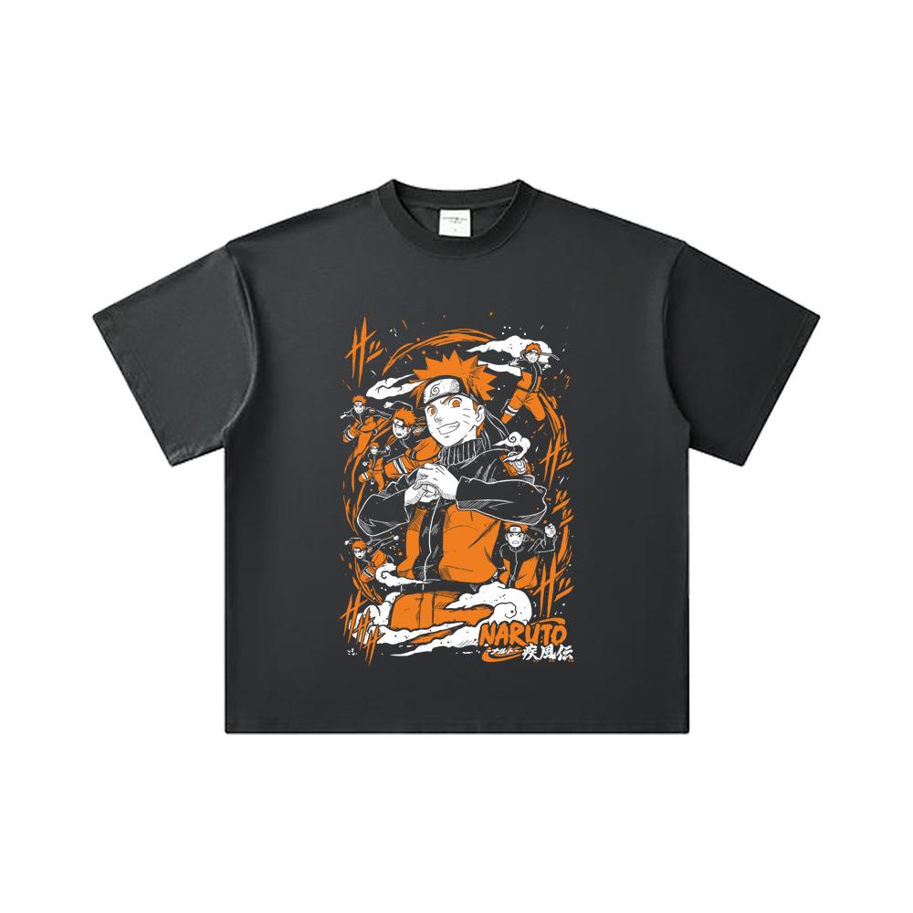 260 GSM Double Yarn 32 Count 100% Cotton Naruto V1 Print Unisex Heavy Cotton T Shirt