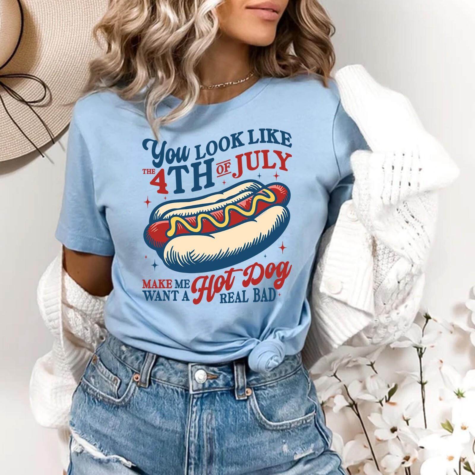 You Look Like The 4th Of July, Independence Day Tee, Patriotic T Shirt XL