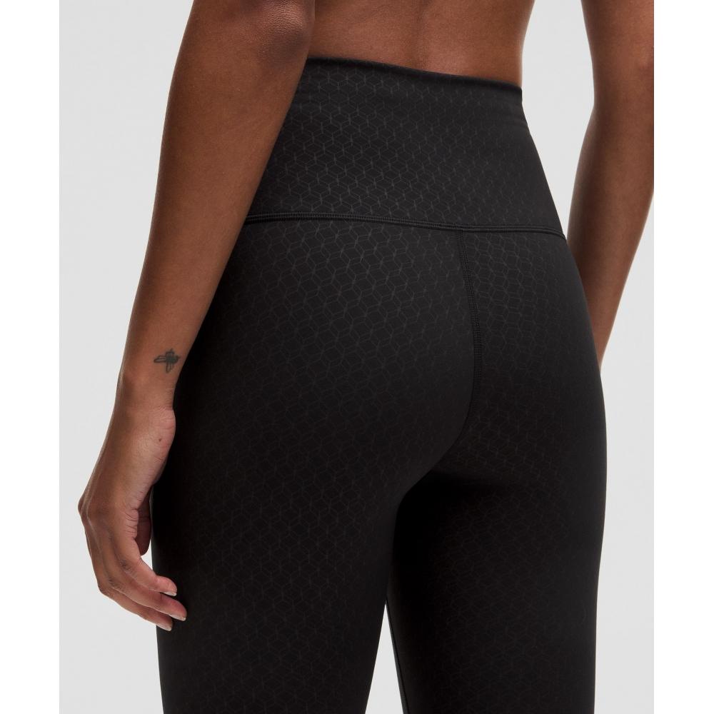 Lululemon Wunder Train High Rise Tight 25  Geo Tile Emboss Black