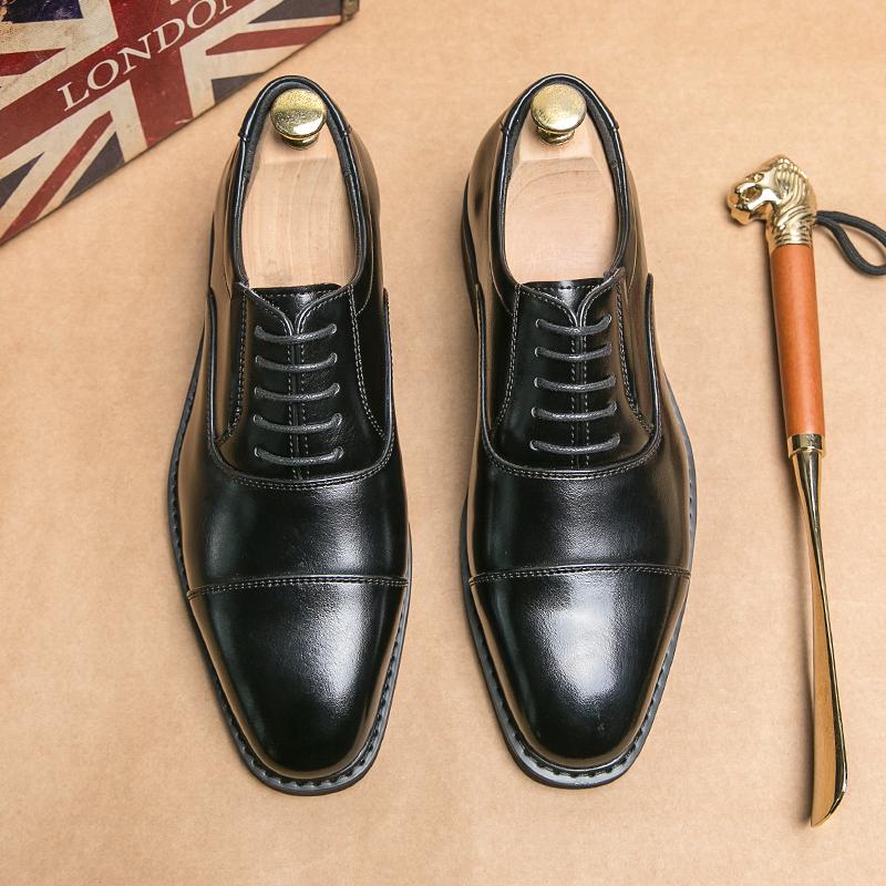 Fashion Men Vintage Classic Formal Shoes Black Brown Business Office High Quality Derby Shoes Banquet Wedding Leather Shoes Size 38-46