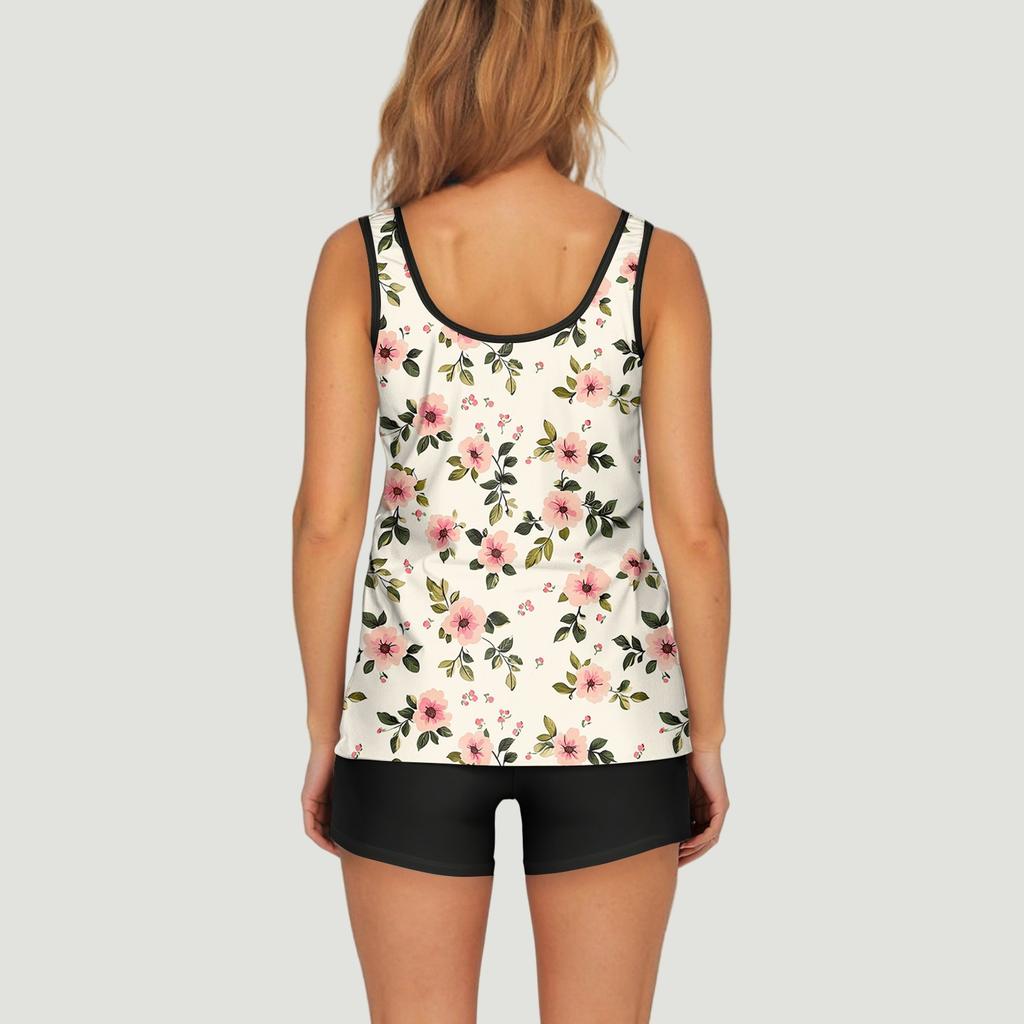 Dámské plavky s kraťasy, splývavé dvoudílné plavky