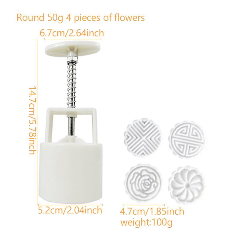 

5/7 шт. Форма для желе лунного пряника 30 г 50 г Форма для лунного пряника в форме сакуры Круглые штампы для печенья Праздник середины осени Инструменты для выпечки темные хаки