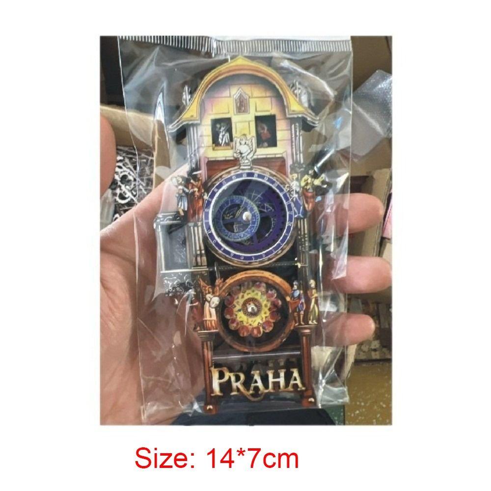 Wooden Prague Square Fridge Magnets Unique Design Refrigerator Magnets  Home Decor