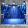 Multifunctional Blue Theater Style Photo Backdrops - Polyester Banners for Home, Room and Party Decor
