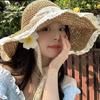 Korean-Style Women's Wide Brim Sun Hat with Bow and Face Mask - Versatile Outdoor UV Protection Hat for Adults