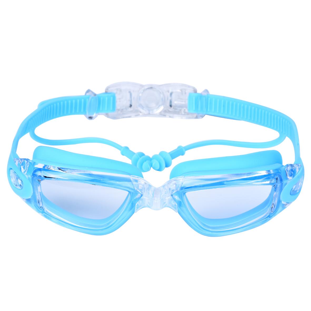 

Очки для плавания для взрослых с близорукостью, беруши, профессиональные очки для плавания, противотуманные, для мужчин и женщин, водонепроницаемые, диоптрийные озеро синий