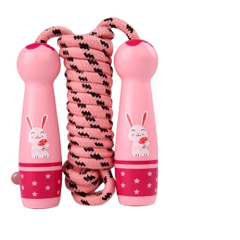 Children's Adjustable Cotton Jump Ropes Sport Fitness Lovely Cartoon Skipping Handle Fillet Design Outdoor Sports Toy