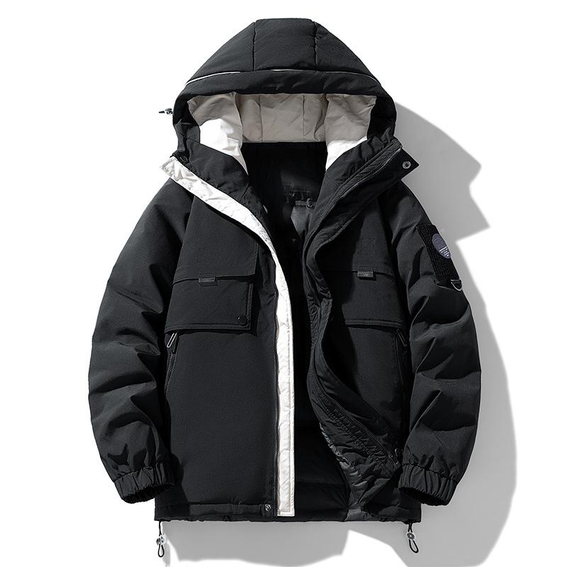 

Loose Workwear Jacket Winter New Hong Kong Style Couple Down Jacket Korean Style Workwear for Men 3XL