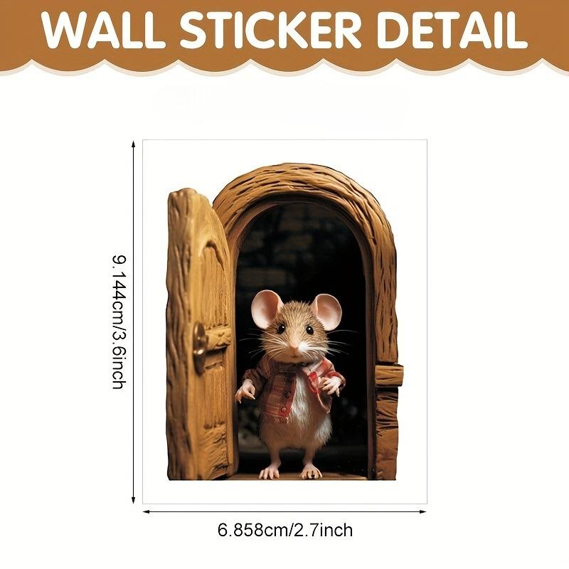 1/2pz Adesivi Murali Decalcomanie Porta Tana di Topo Carina Decorazione per Casa Stanza Adesivi Autoadesivi per Casa Camera da Letto Asilo Decorazione Murale