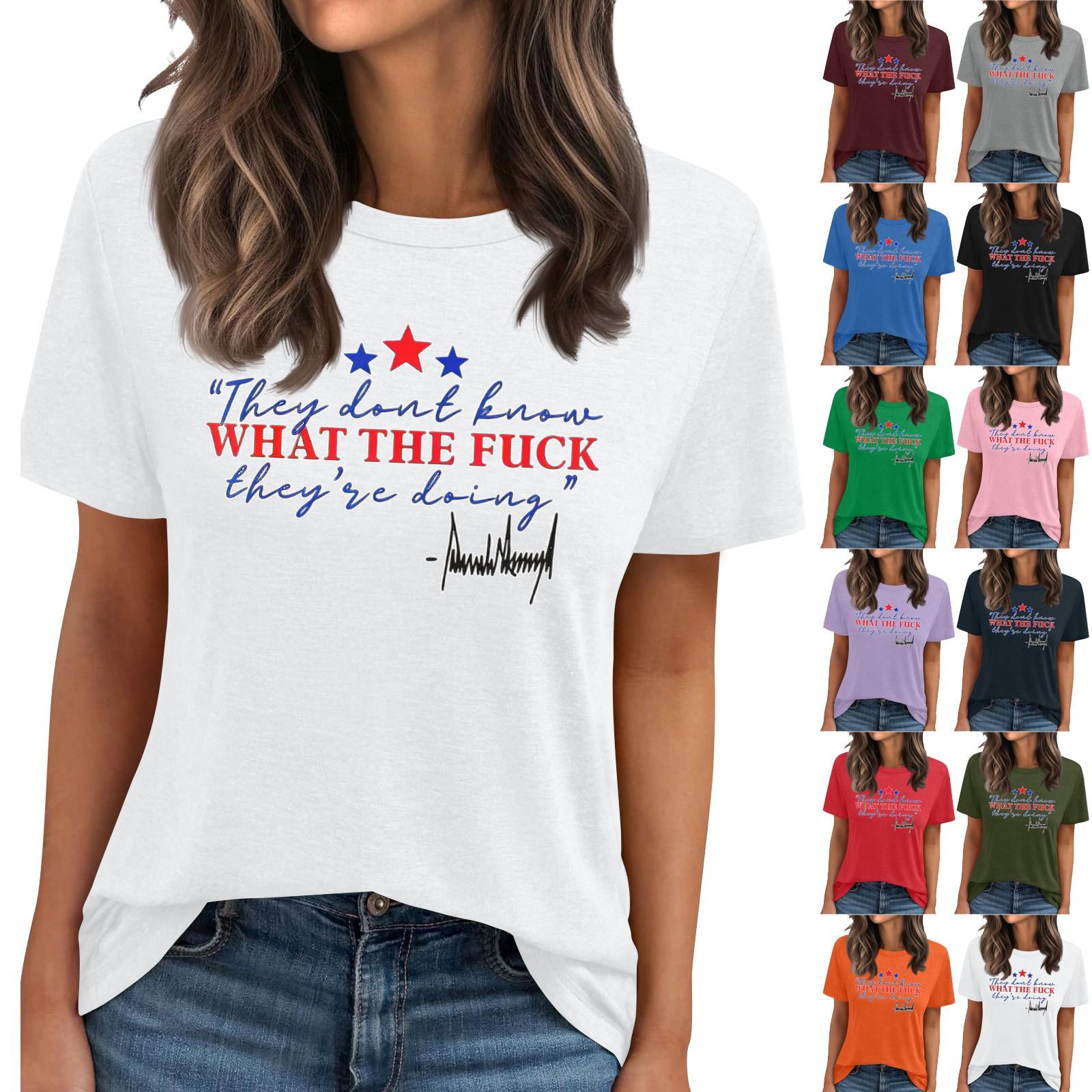 

Жіноча футболка з круглим вирізом, з принтом, з короткими рукавами XL білий