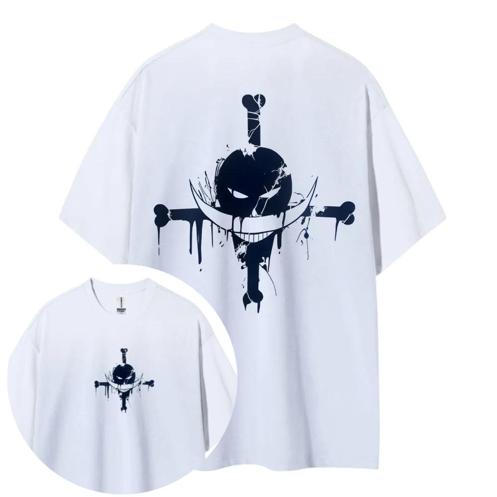 Japanese Anime ONE PIECE Luffy Sauron Peripheral Printed Cotton T-shirt Summer Men's and Women's Tops Short Sleeves Ins