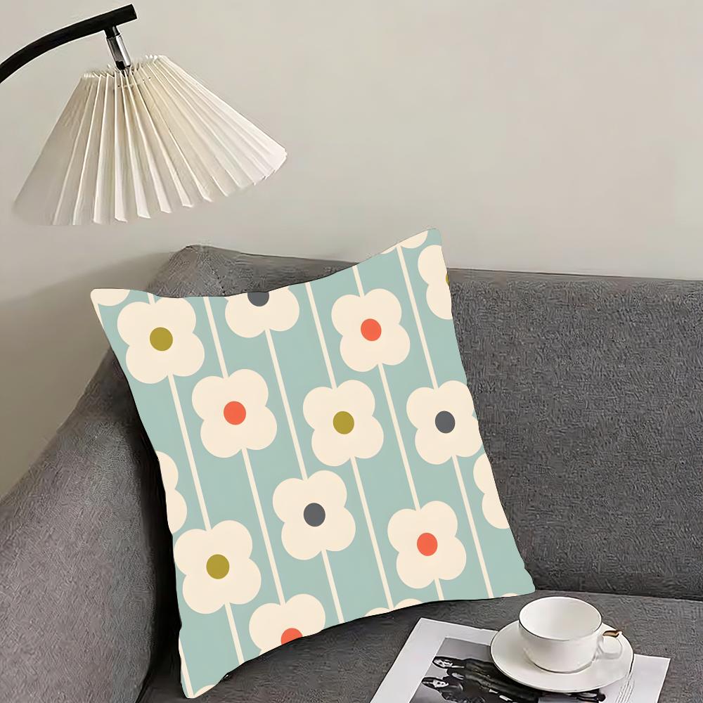 Aesthetic Art O-Orla Kiely Flower Stem Cushion Cover Reversible Plush Pillow Cover – For Car, Sofa, Bedroom, Perfect As a Gift.