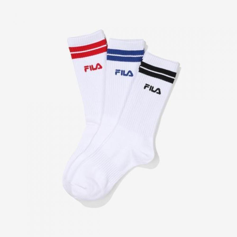 Fila Color Variation Crew Socks 3 Pack WHITE/260