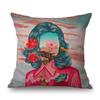 Rafael Silveira Surrealism Oil Painting Pretty Faceless Girl Flower Growth Cotton Linen Sofa Throw Pillow Case Cushion Cover