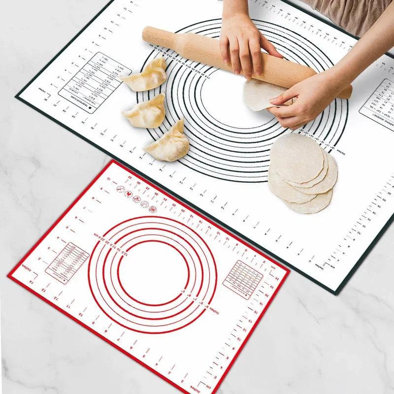 Oversize 80/70/60/30cm Silicone Baking Mat Rolling Kneading Pad Pastry Tools Crepes Pizza Dough Non-Stick Kitchen Silicone Mat