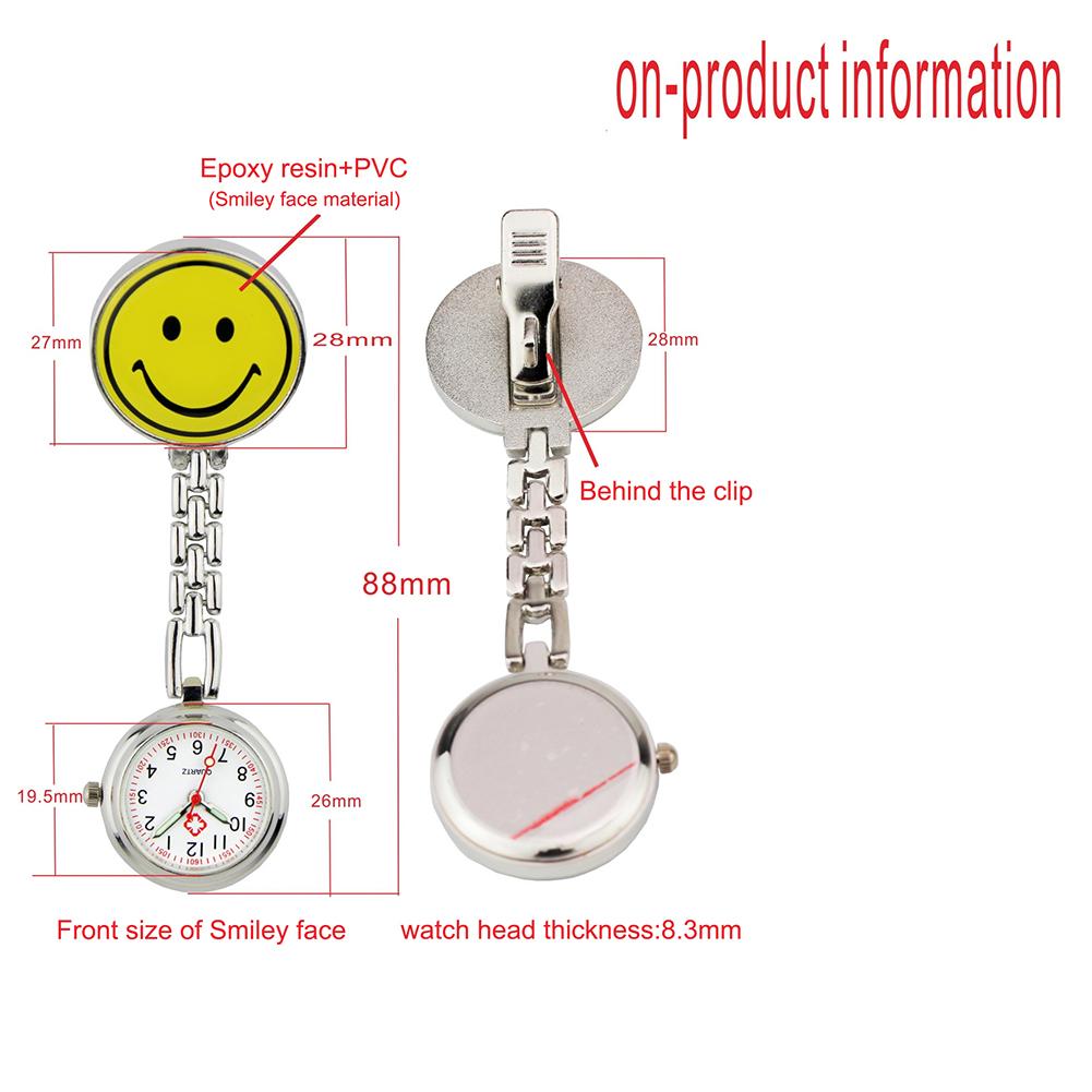 Fashion Casual Quartz Wrist Watch Luminous Smiley Face Pocket Watch
