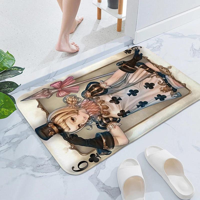 

Ковер с игральными картами для спальни, напольные коврики, придверный, моющийся, нескользящий, коврик для кухни, гостиной, ванной комнаты, домашние украшения 40x60cm16x24in