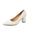 New Pointed-toe Work Shoes for Women with Thick Heels Shallow Opening and High Heels on One Foot