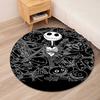 The Nightmare Before Christmas Printed Round Rug Carpet Chair Rug Area Rug Entryway Doormats,for Office Chair Living Room Bedroom Kitchen Room.