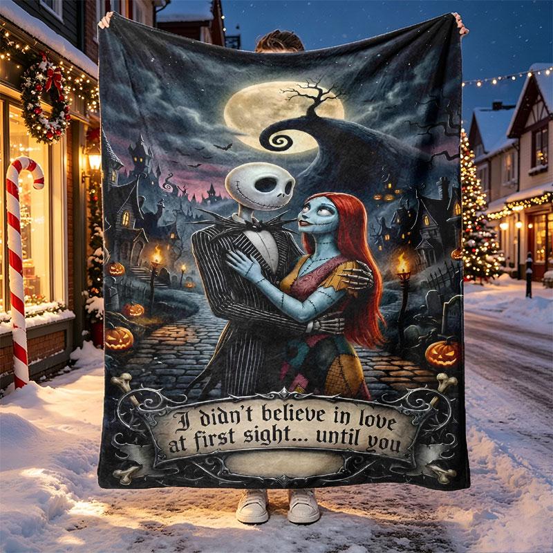The Nightmare Before Christmas Pattern Blanket for Home Decoration, Bed, Sofa, Car Travel, Camping, Suitable for All Seasons, Birthday Christmas Gift