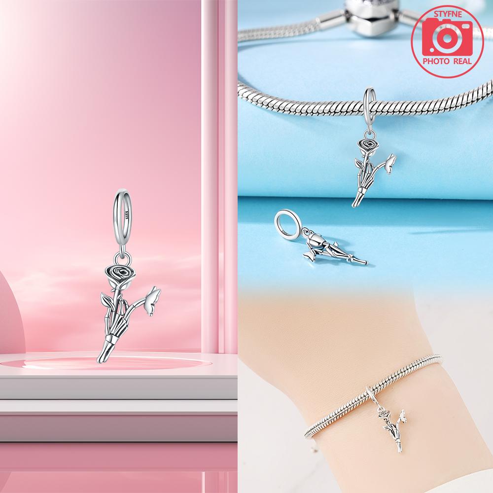 Copper Charms Flower Skull Pendant For Dangle Pendant Bead Jewelry Beads  New Gifts For Women