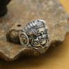 Anillo Punk Vintage Ajustable para Hombre de Plata con Motivo de Calavera Geométrica de Cinturón Joyería de Moda Retro Unisex