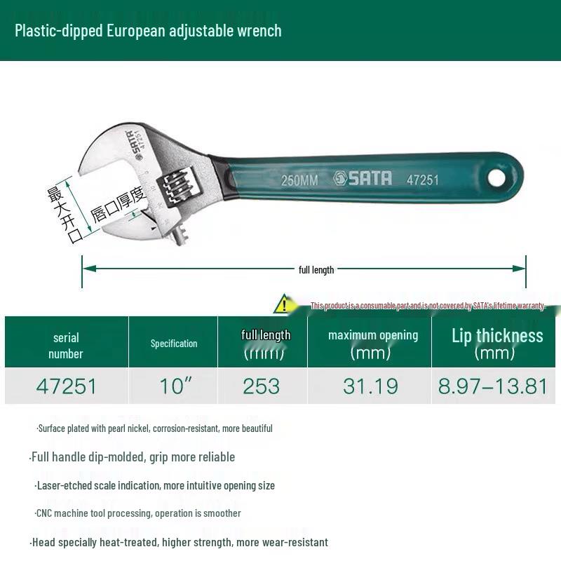 Jieko SATA Industrial Adjustable Wrench