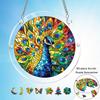 1 Set/83 Teile 18,8 cm Acryl-Puzzle schillernder Pfau Glas Acryl-Puzzle-Sonnfänger Bunte Mosaik-Prisma Lichtbrechung Fenster-Hänge-Dekoration
