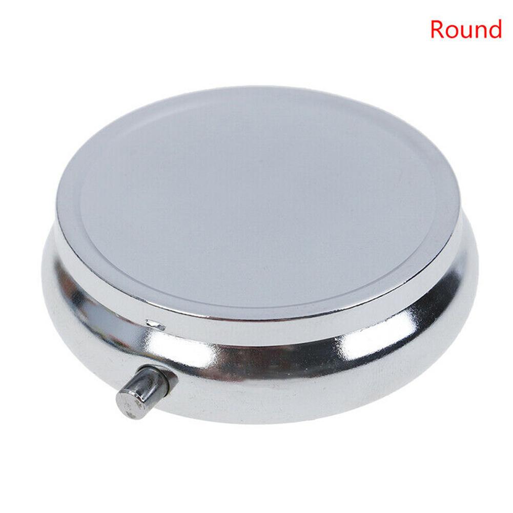 Metal Pill Organizer with Unique Round and Rectangular Shapes Convenient for Storing Small Items While Traveling