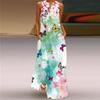 Summer Print Long Dress Women Beach Holiday Loose 3D Skirt