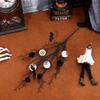 Halloween Decorations Set - Plastic Bat Maple Leaf Pinecone Eyeball Stem Picks Home Party Table Centerpiece
