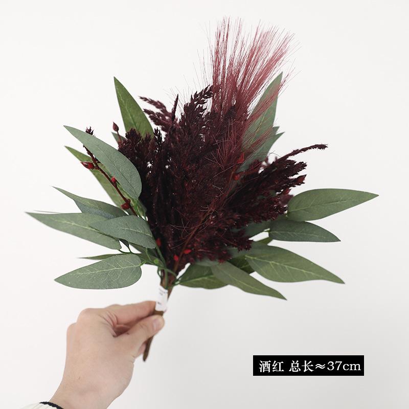 

Advanced Simulation Flowers Reed Sage Bouquets fake Leaf Flowers European Home Party Decor Dining Table Decorations Bouquets 1pc красный