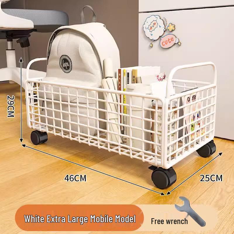 Compact Storage Cart with Casters for Bags, Backpacks, Books, and More