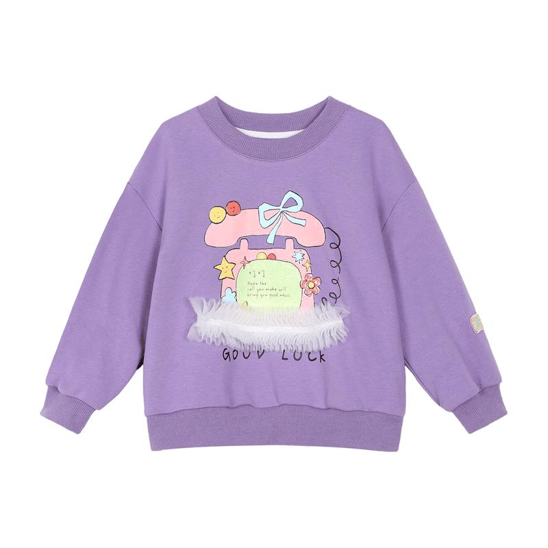 LUSON Okids Girls  Playful 3D Cartoon Sweatshirt 80