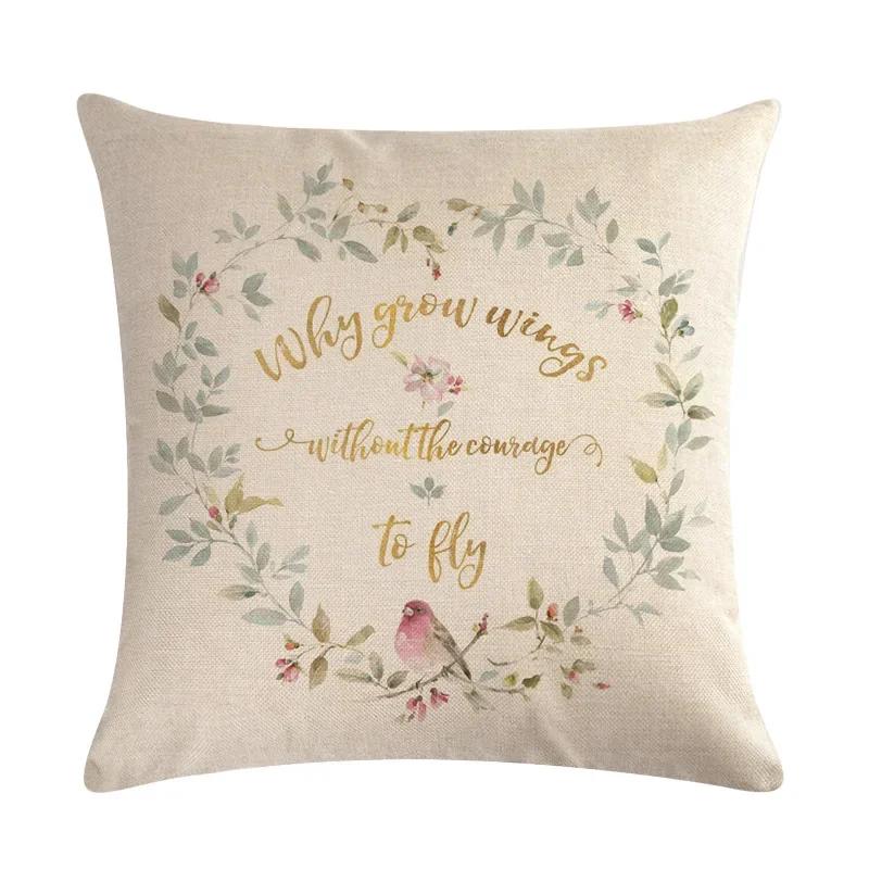 Modern Spring Paris Pillows Case Decor Home Bird Flower Pillowcase 40X40 Cm Garden Chair Pillow Pillowcases For Pillows 45X45