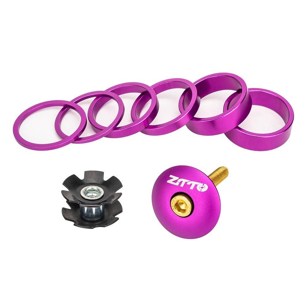 Aluminum Alloy Stem Top Cap Stainless Washer 28.6mm Bike Fork Steerer Tube Star Nut Ring Screw