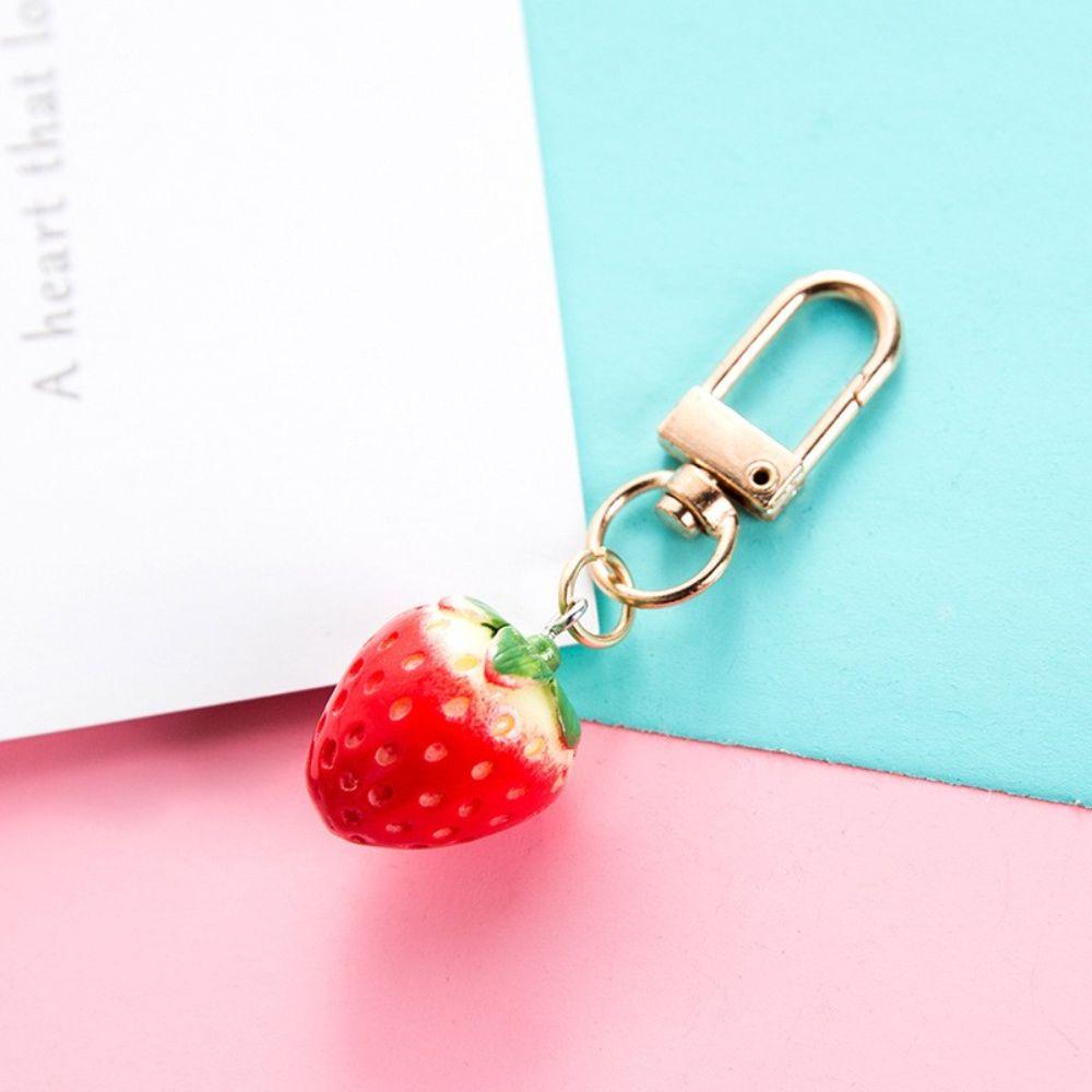 Car Key charms Women Jewelry Strawberry Heart Keychain Key Holder Key Accessories Backpack Pendant