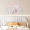 Dream Catcher Wall Decor Pink Feather Dreamcather Star Moon Wall Hanging for Girls Kids Bedroom Decor Birthday Christmas Gifts