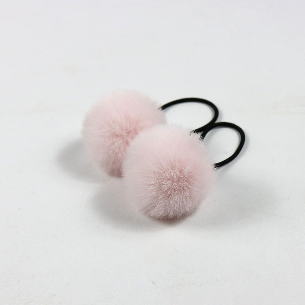 

Plush ball hair ties for children, colorful bun hair accessories, high-elasticity large plush ball hair ropes, pack of 10 Light pink*10 pieces