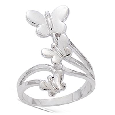 Silver Ring 'Butterfly Dance' Silver (rhodium) - 25 Mm