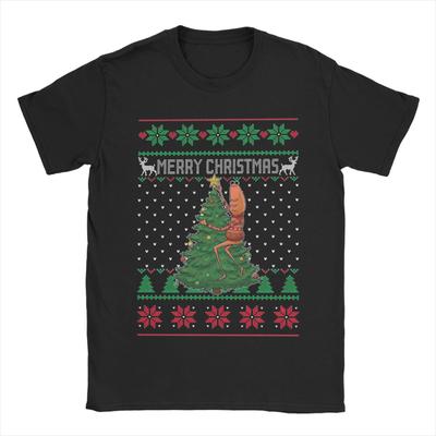 Marcus The Worm Merry Christmas Men T Shirt  Fashion Tees Short Sleeve O Neck T-Shirt 100% Cotton Summer Clothes