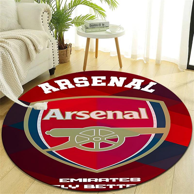 1 st A-Arsenal Tryck Rund Matta Stol Rund Matta Lämplig för Sovrum Vardagsrum Heminredningsmatta