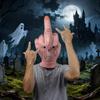 1 PEÇA Máscara de Cabeça Inteira de Látex para Halloween com Design de Dedo do Meio Para Festival Cosplay Festa Pegadinha Acessório de Fantasia DJ Rave Presentes Engraçados