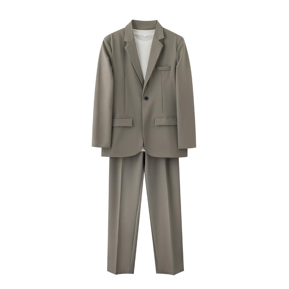 Korean Trendy Black Suit Set for Men: Stylish, Handsome, Slightly Mature Formal Wear