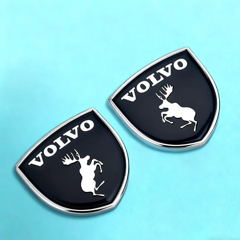 2 Stück Metall Auto Schild Logo Seitenkarosserie Heck Kofferraum Aufkleber Für Volvo AWD V50 S60 XC60 S40 XC40 XC90 V60 S80 S90 V90 V70 T6 T8