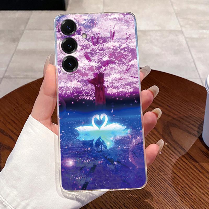 For Samsung Galaxy S25 FE S25 Edge S25 Slim S25+ Cases Clear Soft TPU Back Cover For Samsung S25 Plus Cute Rabbit Cat Phone Case