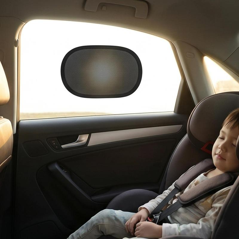 2pcs Mini Summer Car Sunshade Black Vinyl Fabric+mesh Sun Protection Car Window Curtain Auto Side Window Sunshade Cover